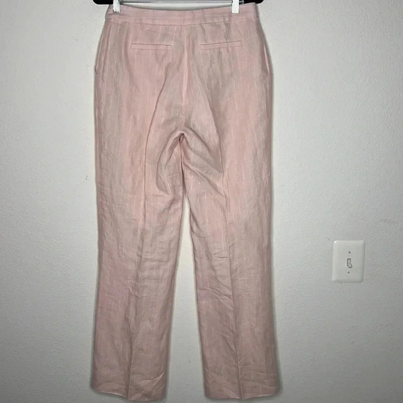 Brooks Brothers linen blend pinstriped peach colored pants size 6 - Picture 3 of 6